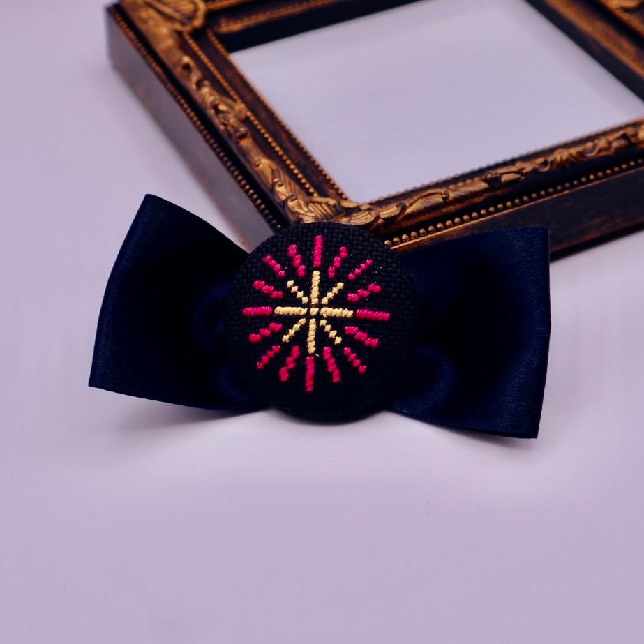 花火　くるみボタン　クロスステッチ刺繍 | 7枚目